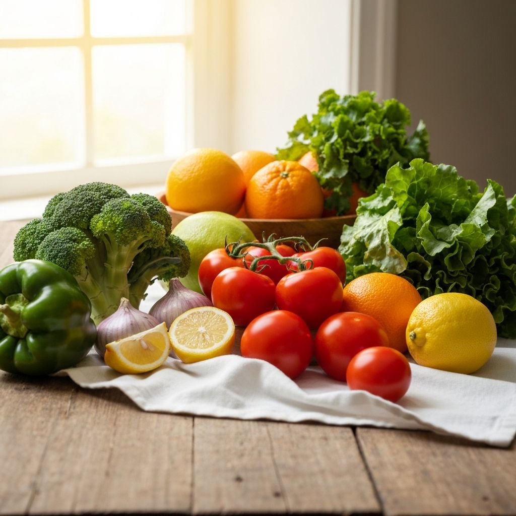 Fresh healthy foods for balanced nutrition